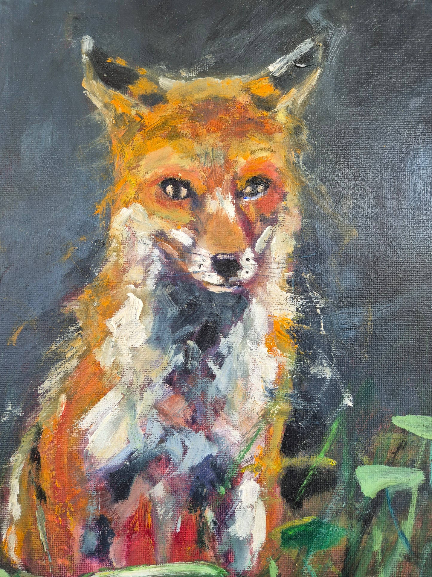 The Nocturnal Fox - Original Oil Painting