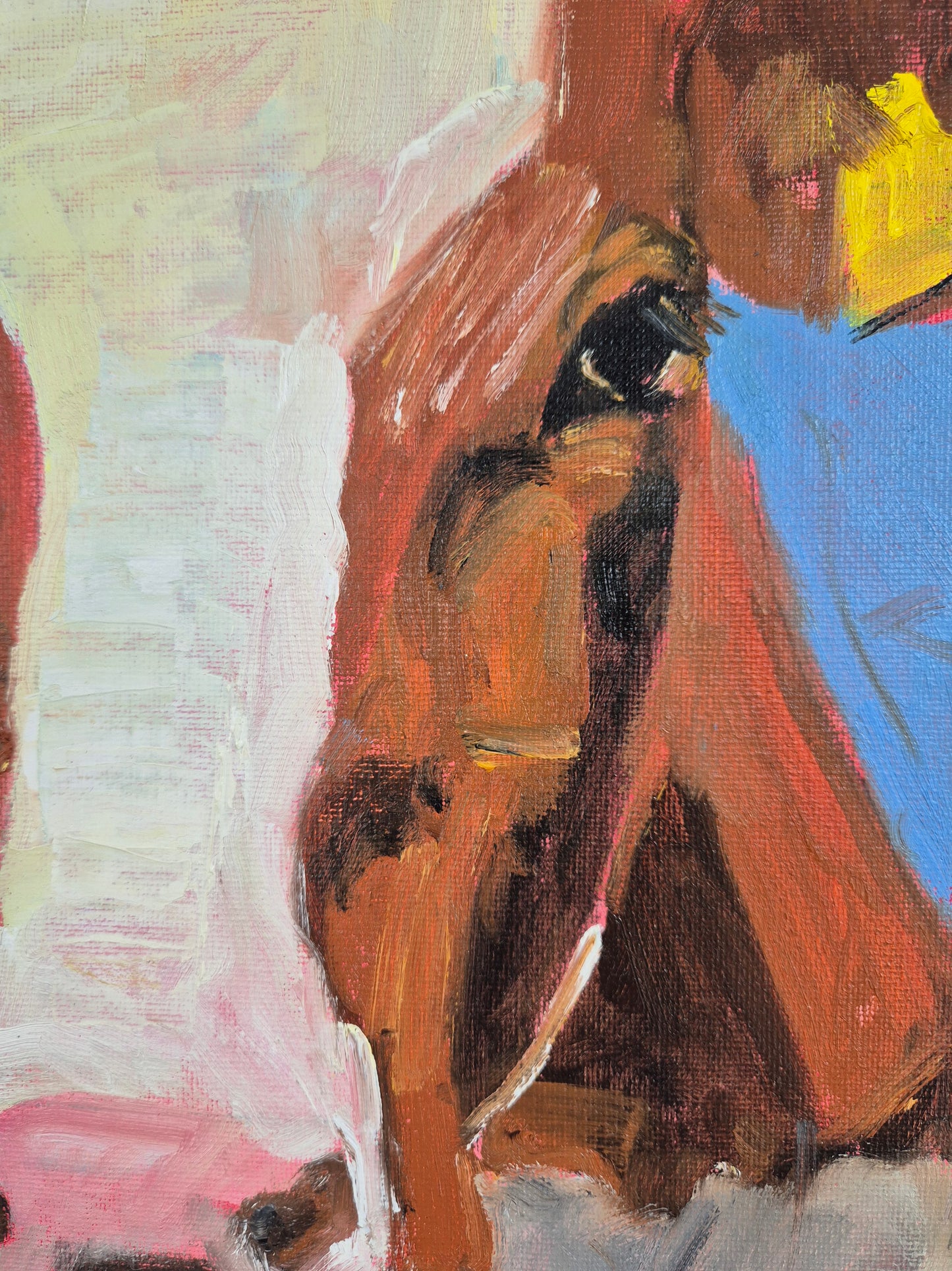 How Now Brown (And White) Cow- Original Oil Painting