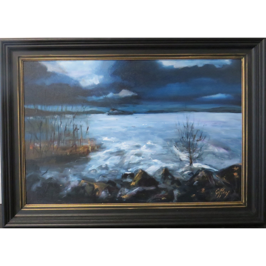 A Stormy Shore - Original Oil on Canvas