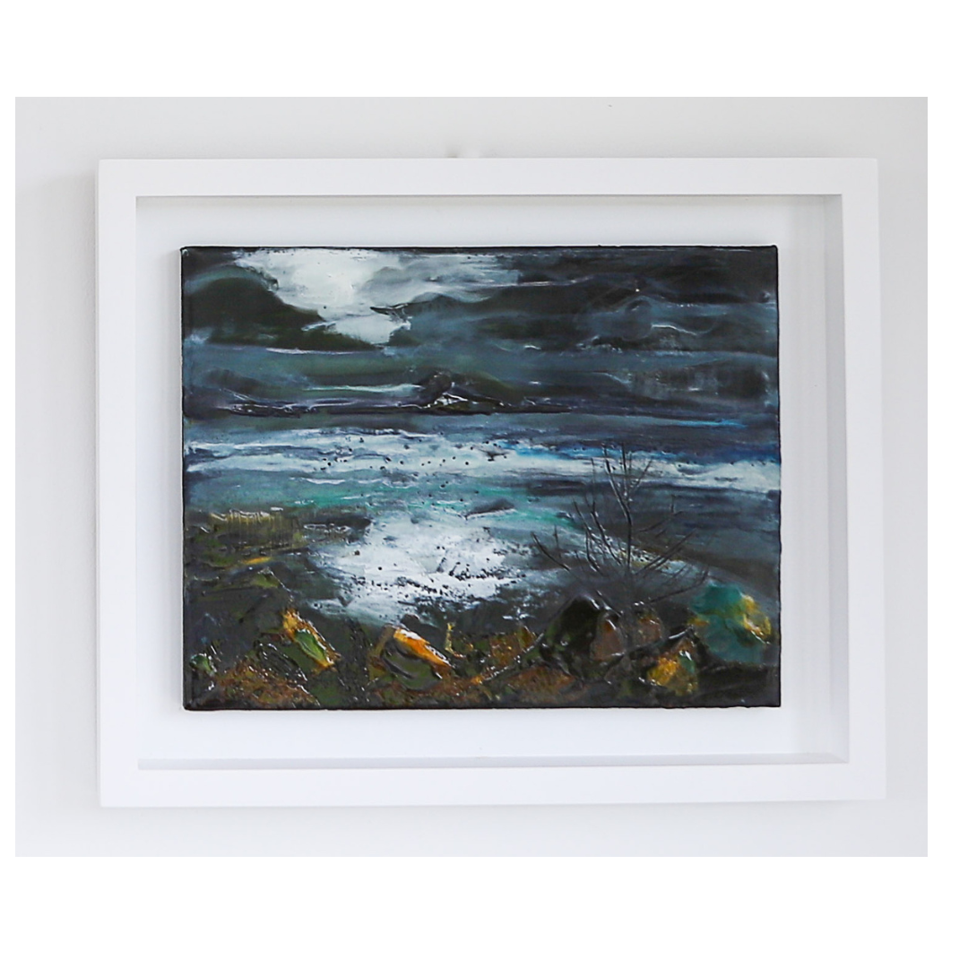 The hours are late- encaustic art