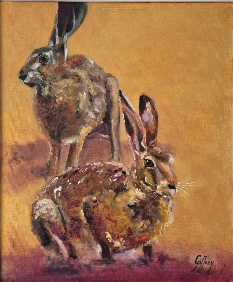 A pair of Hares Fine Art Print