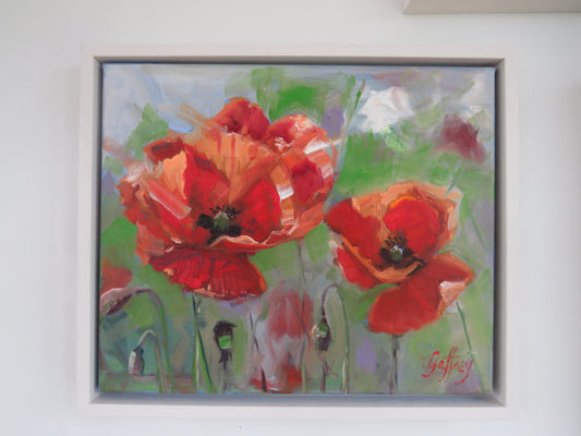 *New* Poppy Haze-Original Oil Painting