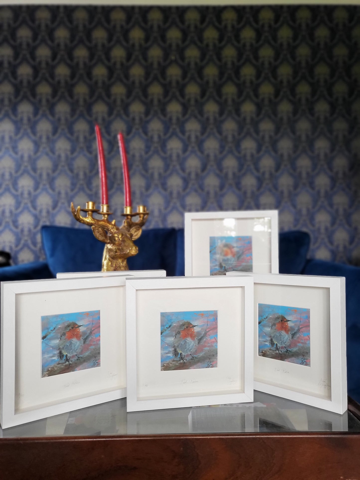 Mini Framed Red Robin  Print