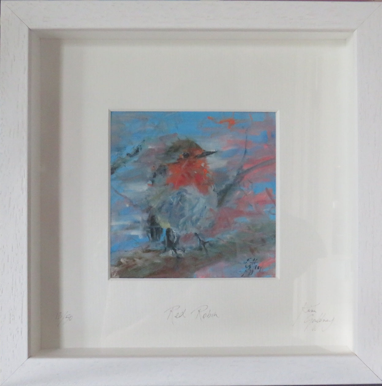 Mini Framed Red Robin  Print