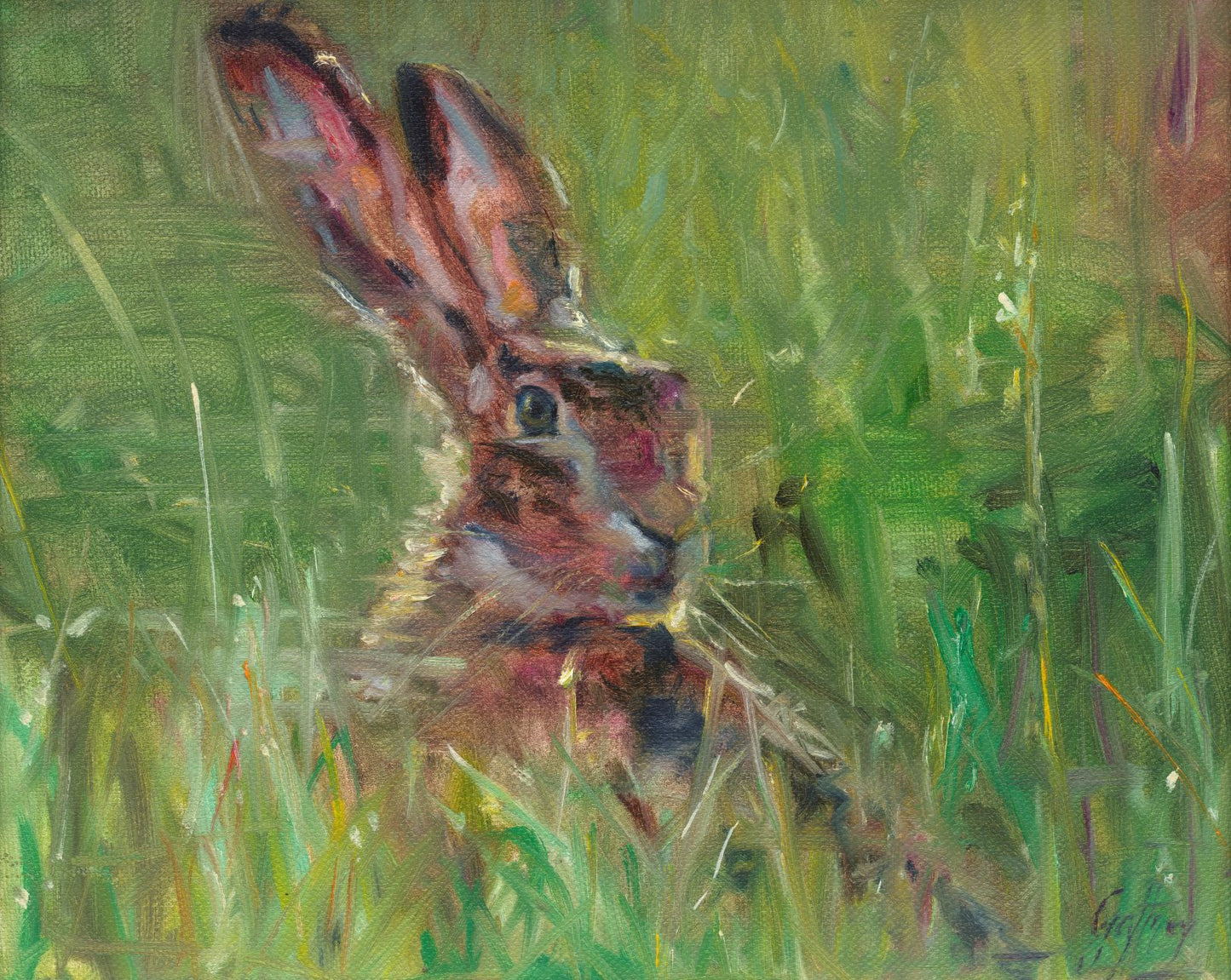 The Watchful Hare Print