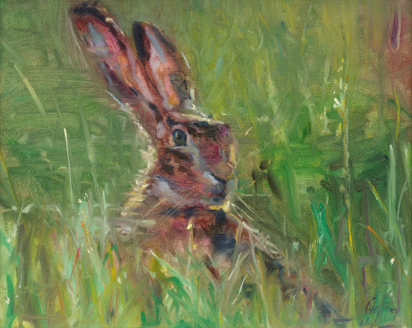 The Watchful Hare Print