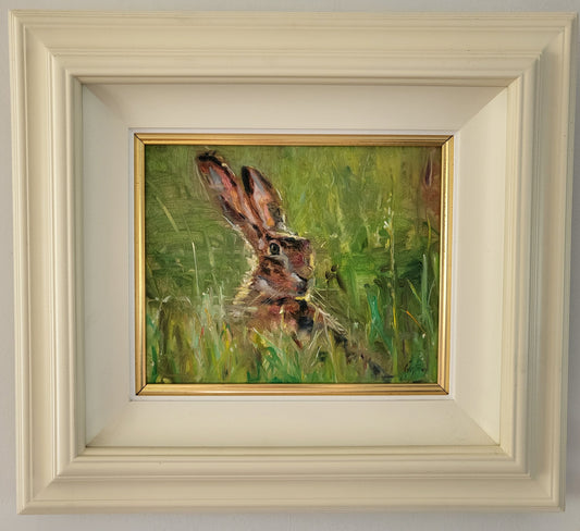 The Watchful Hare- Original Framed