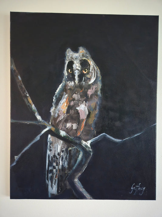 Watch Owl- Original Oil Painting