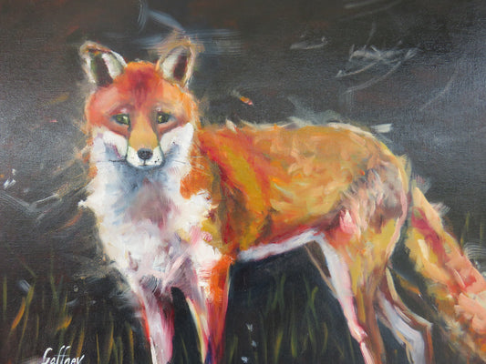Fox In The Gentle Wind - Original Oil Painting
