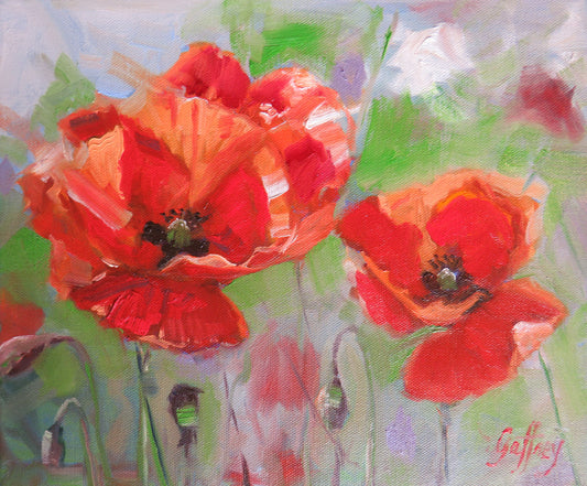 *New* Poppy Haze-Original Oil Painting