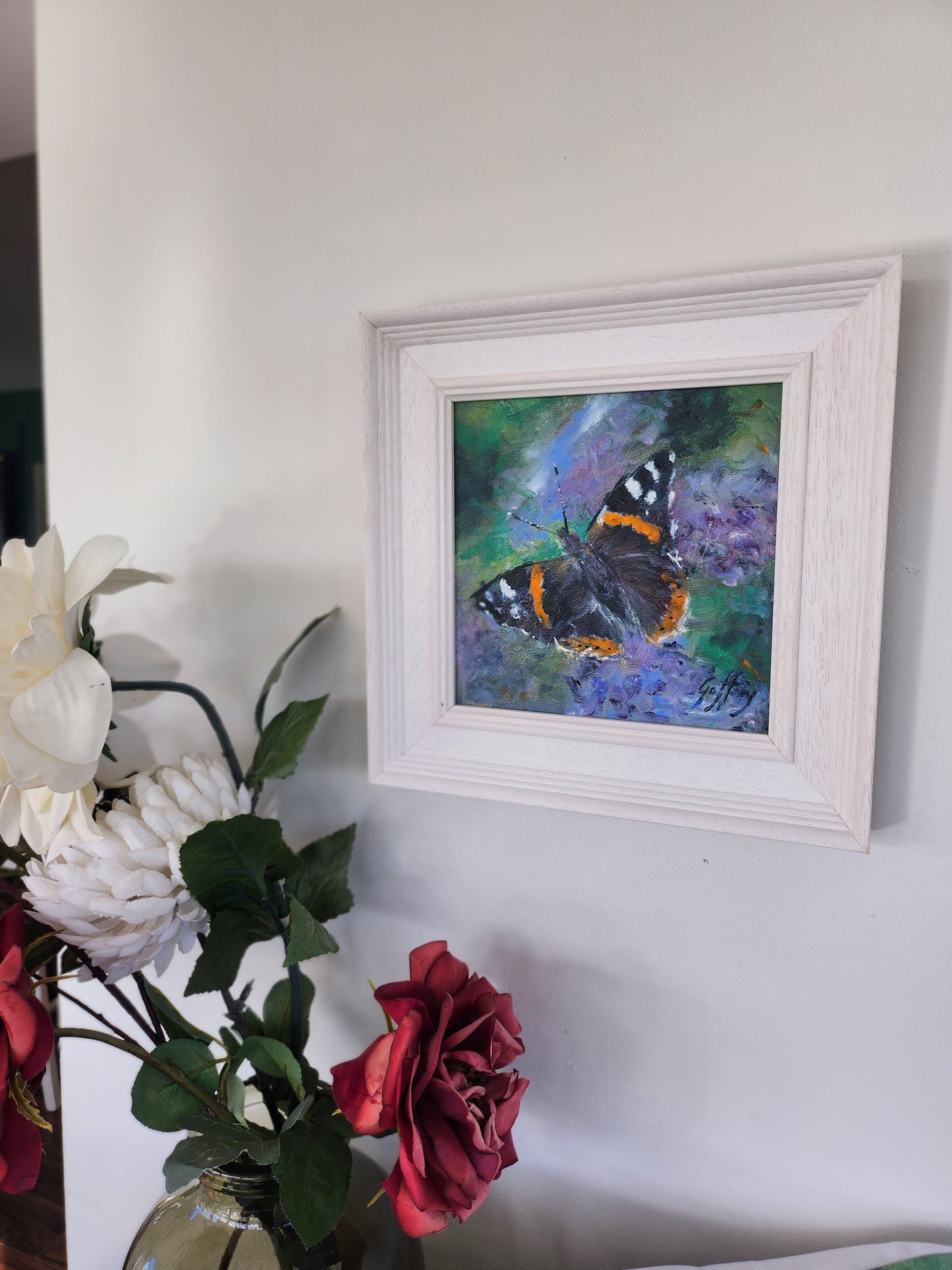 Butterfly- red admiral, original oil