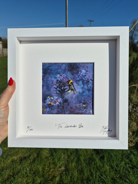 The Lavender Bee- Mini Framed Print